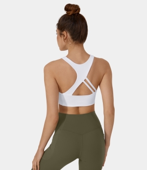 Halara Backless Cut out Cropped Running Tank Women's Tops White | JIGRWMF-95