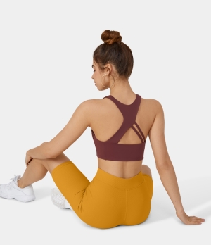 Halara Backless Cut out Cropped Running Tank Women's Tops Cabernet | MVTINUR-85