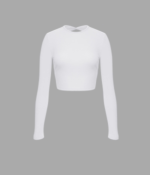 Halara Backless Twisted Cropped Casual Sports Women's Tops White | MISRELK-87