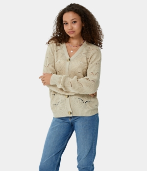 Halara Basic Front Button Cardigan Women's Tops Khaki | HQJKERZ-75