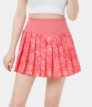 Halara Breezeful High Waisted A Line Mini Pleated Casual-Color Print-No Liner Shorts Women's Skirts Desert Rose tie dye | 571634-CWO