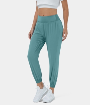 Halara Breezeful High Waisted Contrast Side Panel Casual Women's Jogger Arctic | 207189-CUQ