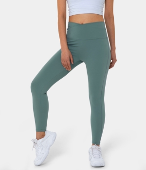 Halara Cloudful® Air High Waisted Crossover Plain Full Length Women's Leggings Trellis | 160473-TUP