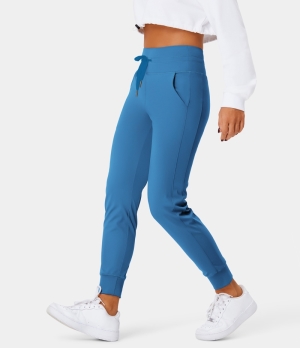 Halara Cloudful® Air High Waisted Drawstring Side Pocket Plain Full Length Women's Jogger Pacific Coast | 912304-KYI