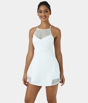 Halara Cloudful® Air Mesh Crisscross Straps 2-in-1 Tennis-Dime Women's Dress Jade White | 935426-PUY