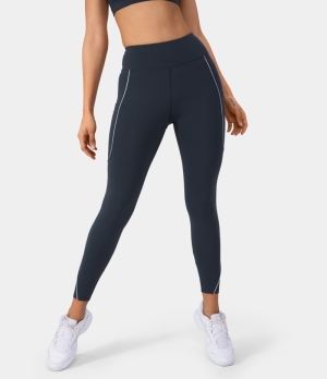 Halara Cloudful® Air Reflective High Waisted Pockets Night Run Women's Leggings Sky Captain | 172938-FIG