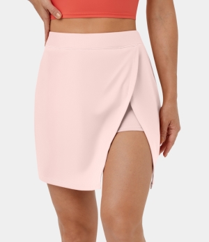 Halara Cloudful® Air Side Cut 2-in-1 Side Pocket Tennis-Purity Women's Skirts Salsa Rosa | 460375-AUN