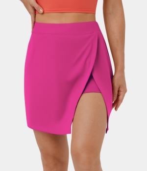 Halara Cloudful® Air Side Cut 2-in-1 Side Pocket Tennis-Purity Women's Skirts Fuchsia Fedora | 920781-CHD