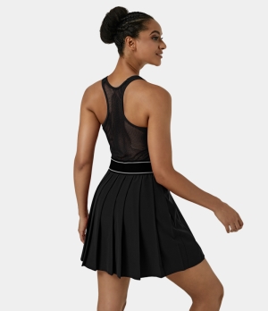 Halara Cloudful® Air V Shape Neckline Backless Activity-Triumph-No Liner Shorts Women's Dress Black | 962453-JMK