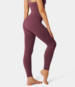 Halara Cloudful® Crossover Pocket Plain Women's Leggings Andorra | 201367-YMX