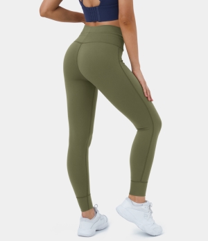 Halara Cloudful® High Waisted Drawstring Yoga 7/8 Women's Leggings Winter Moss | 451738-SYM