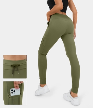 Halara Cloudful® High Waisted Drawstring Side Pocket Yoga Women's Jogger Winter Moss | 751843-SWB