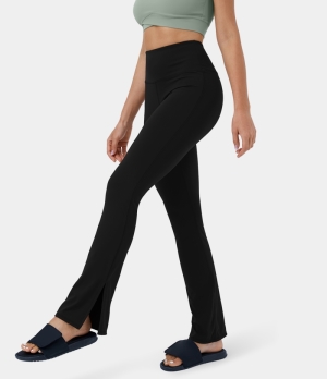 Halara Cloudful® High Waisted Split Hem Flare Yoga Women's Leggings Black | 731940-FQE