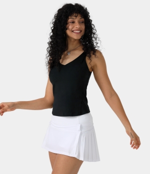 Halara Cloudful® Padded U Neck Plain Tank Women's Tops Black | QCMSPGA-98