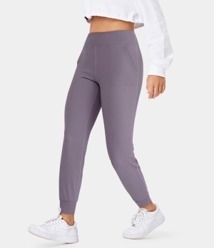 Halara Cloudful® Stretchy High Waisted Side Pocket Plain Women's Jogger Gray Ridge | 764290-HPR