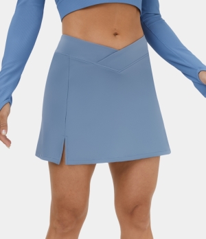 Halara Crossover Split 2-in-1 Side Pocket Mini Golf Women's Skirts Allure | JIVKCQD-58