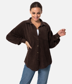 Halara Dropped Shoulder Front Button Collared Shirt Women's Tops Cool Grey | PZSDMAF-49