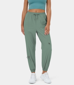 Halara Elastic Waistband Drawstring Side Pocket Casual Women's Jogger Light Emerald | 870213-FMW