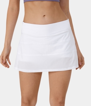 Halara Everyday 2-in-1 Back Pocket Plus Side Pocket Tennis Women's Skirts White | 861257-RQX