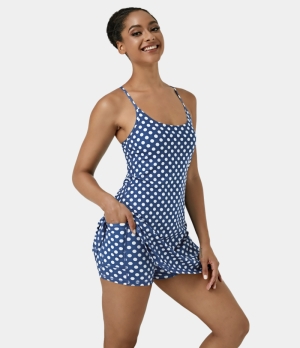 Halara Everyday Backless 2-in-1 Activity-Euphoria Air Women's Dress Polka Polka | 298760-VMO