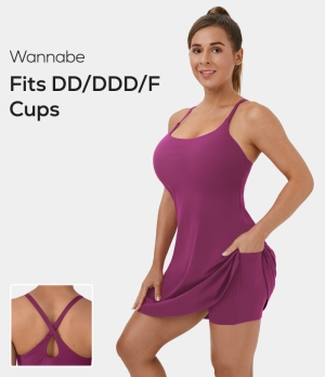 Halara Everyday Cloudful® 2-in-1 Activity-Wannabe-DD/DDD/F Cups Women's Dress Baton Rouge | 145967-CQK