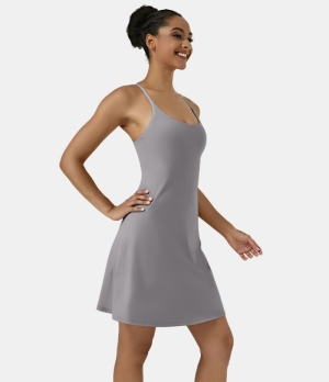 Halara Everyday Cloudful® Air 2-in-1 Activity-Euphoria Air-Longer & Adjustable Straps Women's Dress Gull | 457286-IYR
