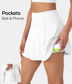 Halara Everyday Cloudful® Air 2-in-1 Tennis-Marvelous 2.0 Women's Skirts White | 786452-ZET