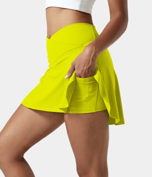 Halara Everyday Cloudful® Air Crossover Side Pocket 2-in-1 Pickleball-Lucid Women's Skirts Sulphur Spring | 274816-SUB