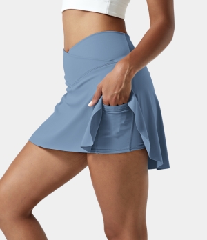 Halara Everyday Cloudful® Air Crossover Side Pocket 2-in-1 Pickleball-Lucid Women's Skirts Glacier Lake | 710349-SUV