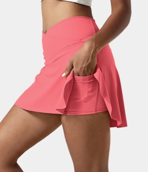 Halara Everyday Cloudful® Air Crossover Side Pocket 2-in-1 Pickleball-Lucid Women's Skirts Strawberry Pink | 710983-XSG