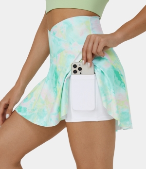 Halara Everyday Cloudful® Air Crossover Side Pocket 2-in-1 Tennis-Lucid-Color Print Women's Skirts dreamlike wave | 846723-TYN