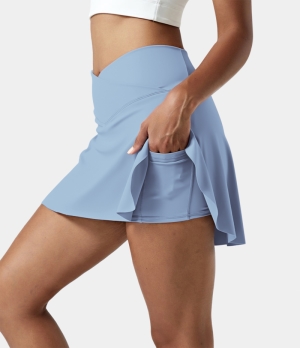 Halara Everyday Cloudful® Air Crossover Side Pocket 2-in-1 Pickleball-Lucid Women's Skirts Forever Blue | 982105-BLG
