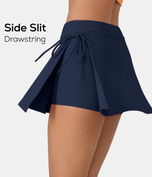 Halara Everyday Cloudful® Air Lace Up A Line 2-in-1 Side Pocket Mini Women's Skirts Peacoat | 103274-LSZ
