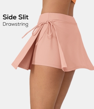 Halara Everyday Cloudful® Air Lace Up A Line 2-in-1 Side Pocket Mini Women's Skirts Peachy Keen | 150739-ORW