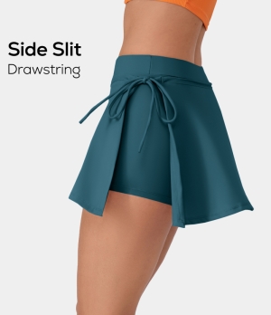 Halara Everyday Cloudful® Air Lace Up A Line 2-in-1 Side Pocket Mini Women's Skirts Legion Blue | 563702-KXW