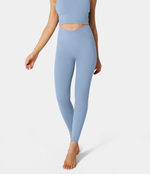 Halara Everyday Cloudful® Crossover Pocket Plain Women's Leggings Windsurfer | 321756-ADW