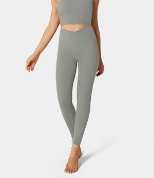 Halara Everyday Cloudful® Crossover Pocket Plain Women's Leggings Mirage Gray | 718256-PZT