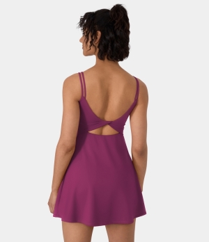 Halara Everyday Cloudful® Double Straps Backless Twisted 2-Piece Activity-Flipped Women's Dress Baton Rouge | 408251-MCN
