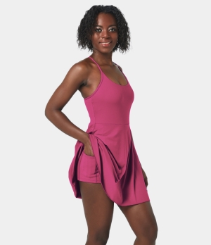 Halara Everyday Cloudful® Padded Pocket 2-in-1 Activity-Jubilee Women's Dress Cactus Flower | 315072-QXT