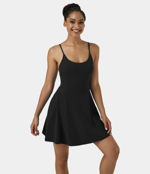 Halara Everyday Cloudful® Padded Pocket 2-in-1 Activity-Jubilee Women's Dress Black | 807219-BWE