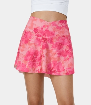 Halara Everyday Crossover Side Pocket 2-in-1 Tennis-Lucid Women's Skirts Desert Rose tie dye(Hot pink) | 451097-YNM
