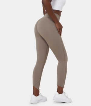 Halara Everyday High Waisted Body Shaping 7/8 Women's Leggings Deep Taupe | 614902-CZX
