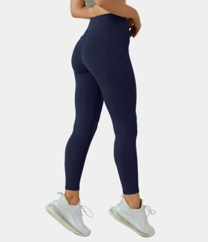 Halara Everyday High Waisted Side Pocket 7/8 Women's Leggings Midnight Blue | 136589-OQE