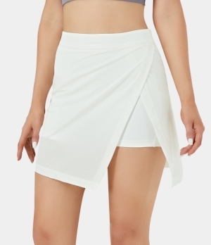 Halara Everyday Side Cut 2-in-1 Golf-Purity Women's Skirts White | 429568-CIZ