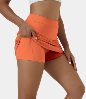Halara Everyday Side Pocket 2-in-1 Golf-Clarity Women's Skirts Coral Rose | 815327-ZUP