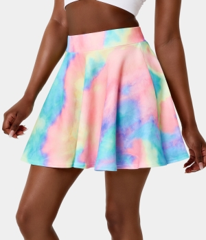 Halara Flare Tie Dye Chill-Ice Pop Women's Skirts Multicolor | 409653-OUB
