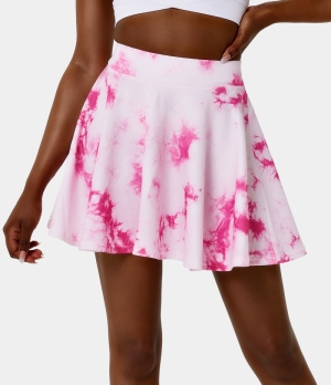 Halara Flare Tie Dye Chill-Ice Pop Women's Skirts Hot Pink | 614350-WLZ