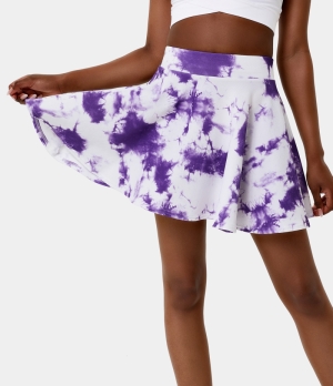 Halara Flare Tie Dye Chill-Ice Pop Women's Skirts Royal Purple | 847213-QRP