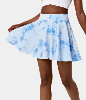 Halara Flare Tie Dye Chill-Ice Pop Women's Skirts Sky Blue | 851203-HTW