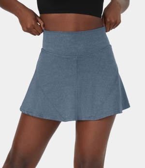 Halara High Waisted 2-in-1 A Line Mini Casual Women's Skirts Copen Blue | 247318-OFN